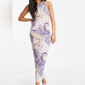 Marble Print Maxi Dress